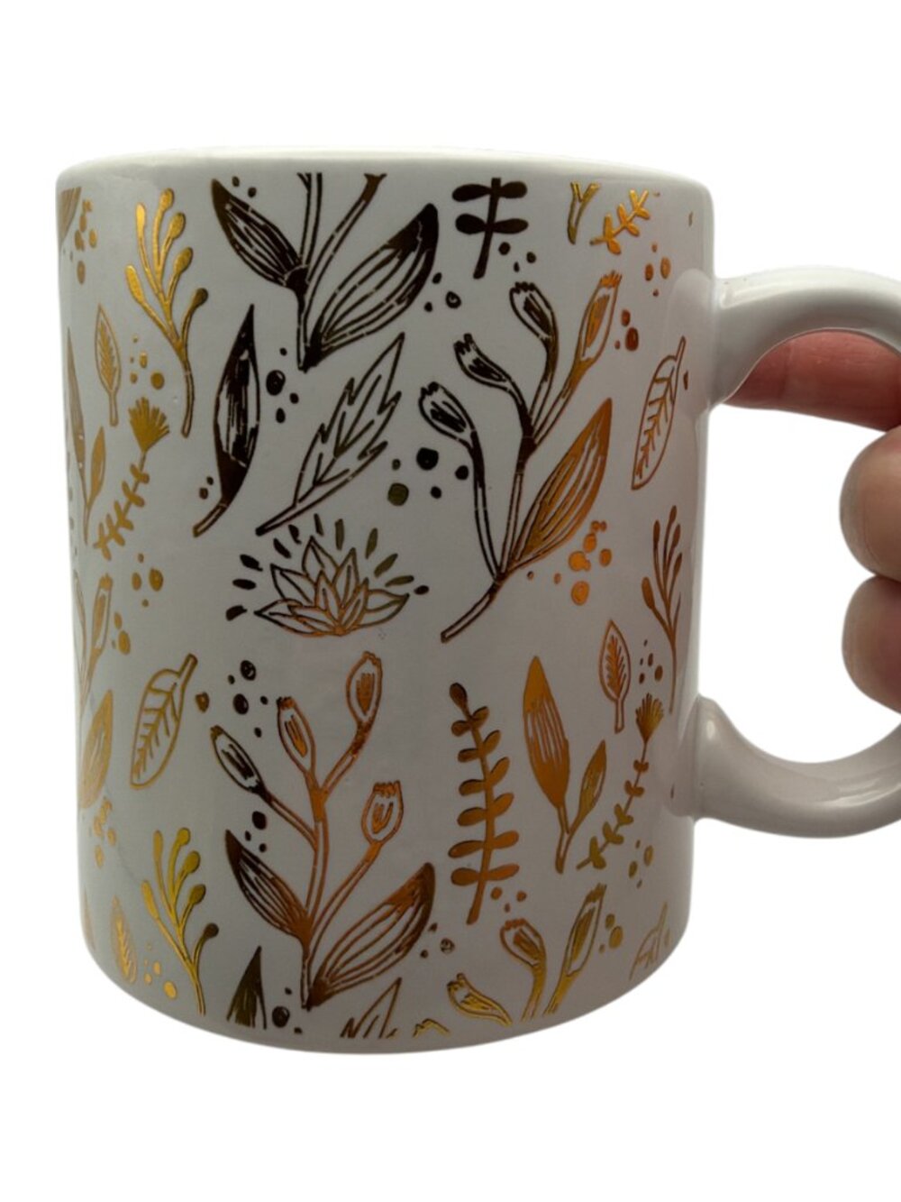 Botanical Metallic Gold Coffee Mug NEW‎